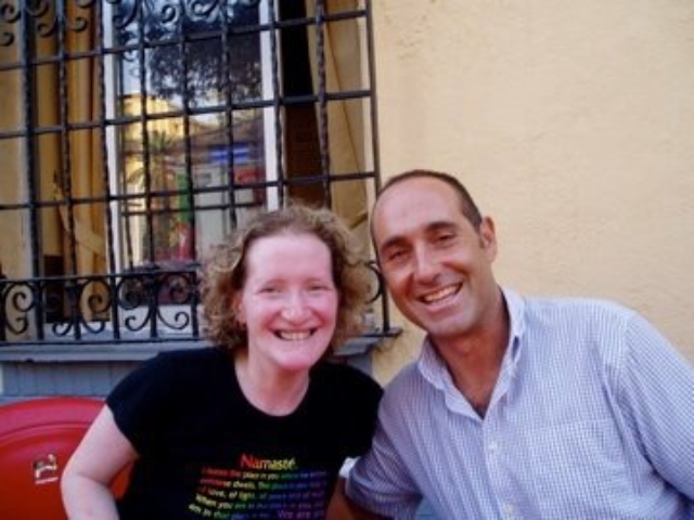 Rhonda with a colleague in Spain.