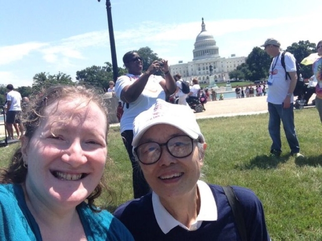 Yoshiko Dart and Rhonda in front of the U.S. Capitol