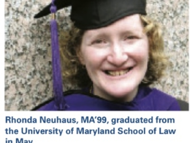 Rhonda graduating from the University of Maryland, School of Law, 2007.