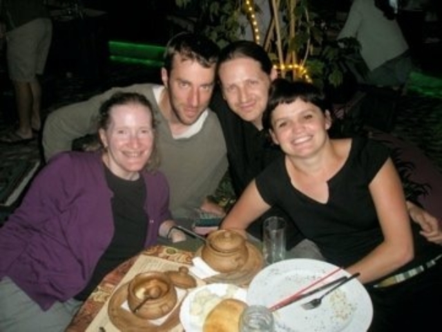 Bosnian colleagues with HI sharing a meal.
