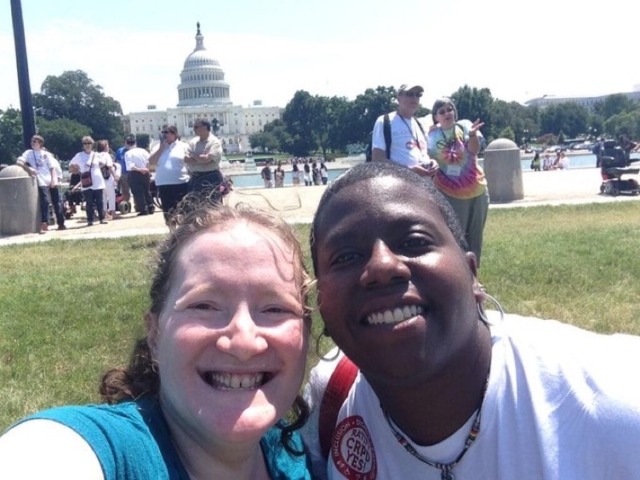 Rhonda and colleague in front of the U.S. Capitol