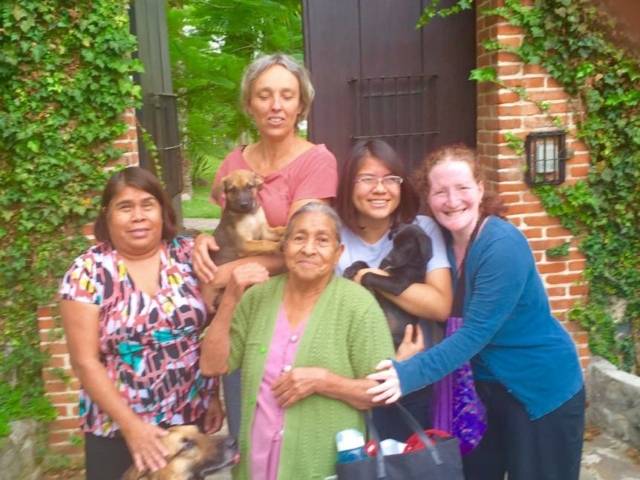 Rhonda with colleagues (and a service dog) in Guatemala.
