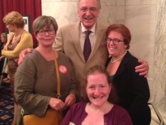 Senator Harkin with 4 DREDF colleagues in an event at the House of Representatives.