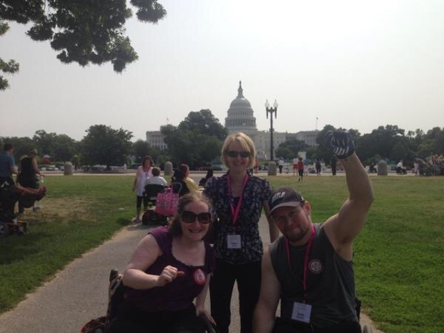 Rhonda with state advocates at rally in front of US Capitol.