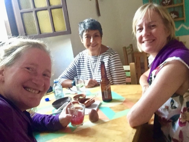 Rhonda with two other colleagues over a Oaxacan meal.