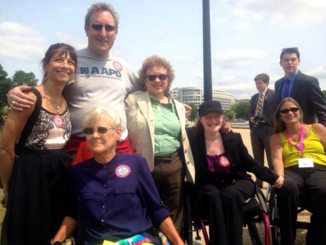 Rhonda with colleagues at a CRPD rally.