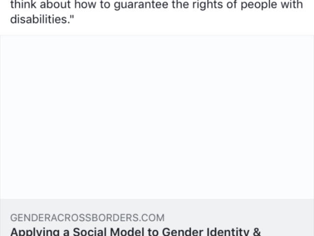 Screenshot of a Facebook post by MIUSA on a talk given by Rhonda on women with disabilities, gender movements and disability inclusion