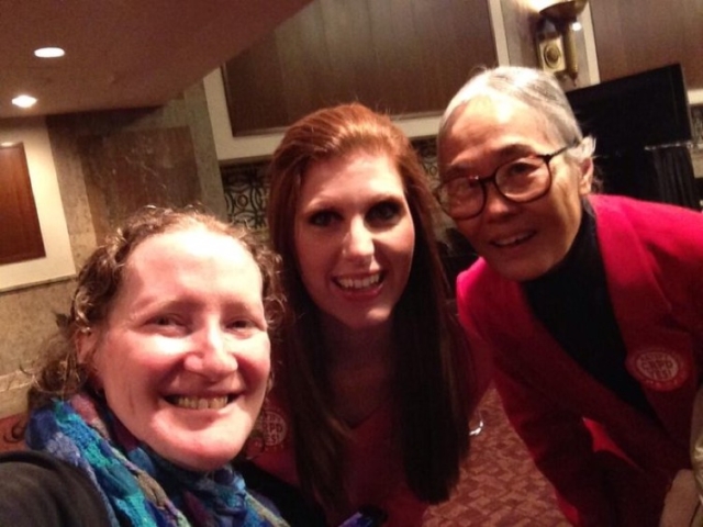 Yoshiko Dart with 2 grassroots leaders for CRPD ratification at hearing.