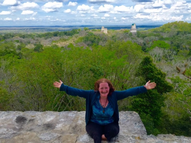 Rhonda at Mayan ruins, Guatemala