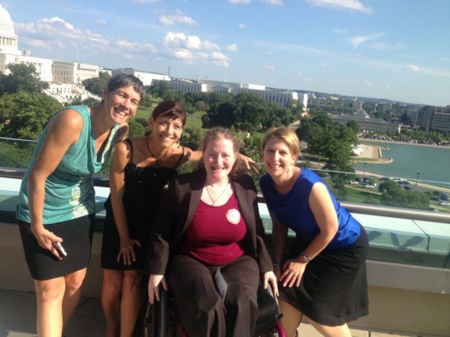 Rhonda with CRPD advocates in front of a great view of the D.C. Capitol and mall.