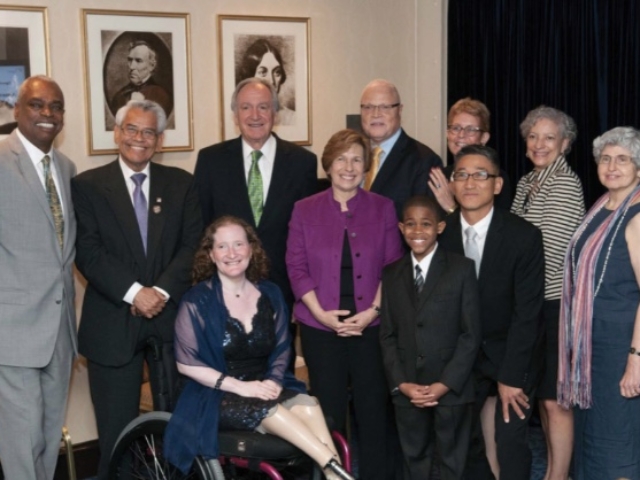 Group of 11 presenters and award recipients at the Leadership Conference of Civil and Human Rights Gala, 2014.