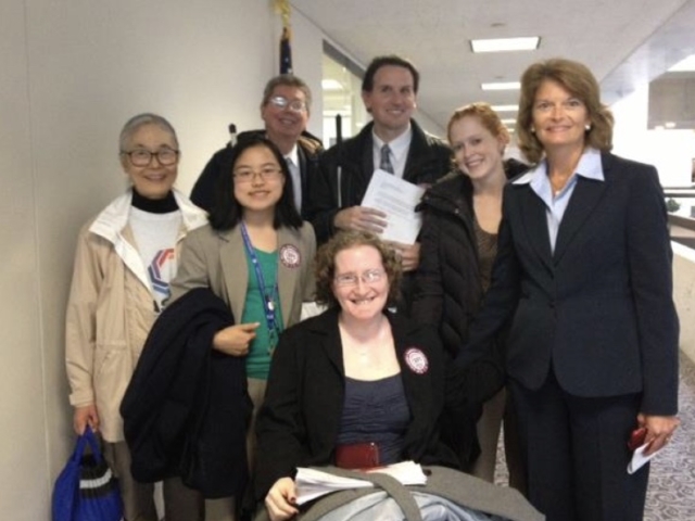 CRPD advocates from disability organizations with Senator Murkowski from Alaska..