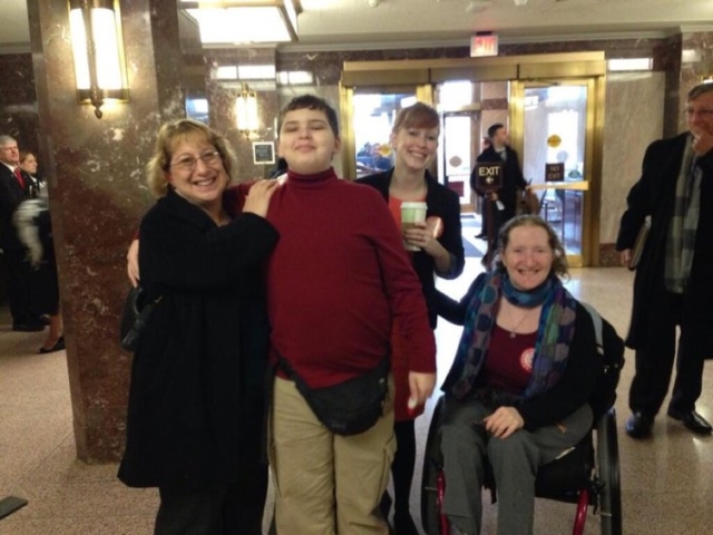 Rhonda with national CRPD advocates in the Senate