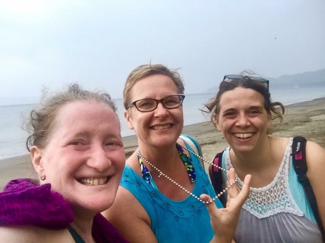 Planning by beach with colleagues, Costa Rica, 2017