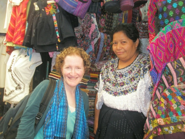 Rhonda in a store of a woman with a disability in Peru.