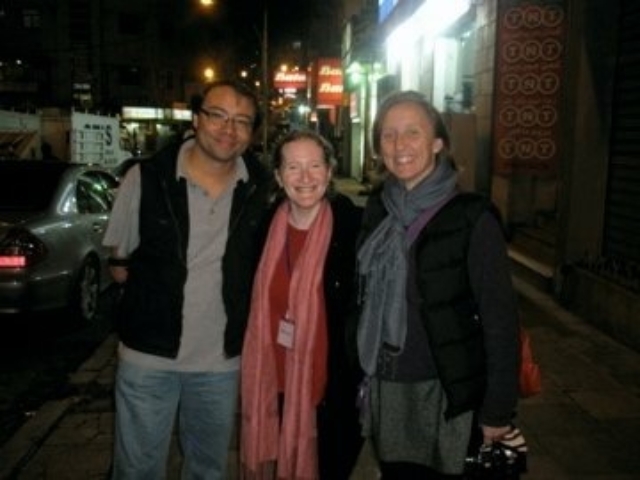 Rhonda and 2 colleagues in the street in Amman, Jordan.