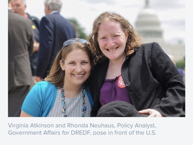 Rhonda democracy and development advocate in front of the U.S. Capitol