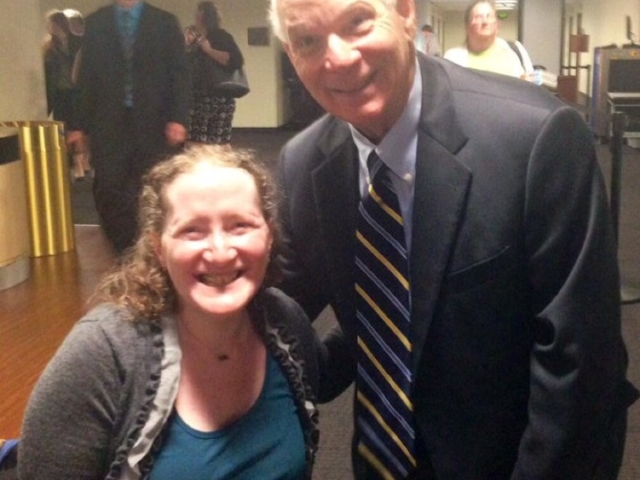 Rhonda meeting with Senator Cardin in the Senate, 2014.